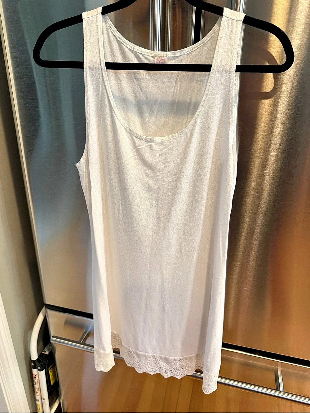 Only hearts brand long tank Lace Trim Tank Top White XL